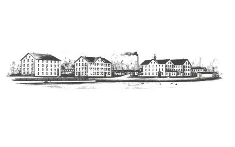 Antique drawing of colonial settlement